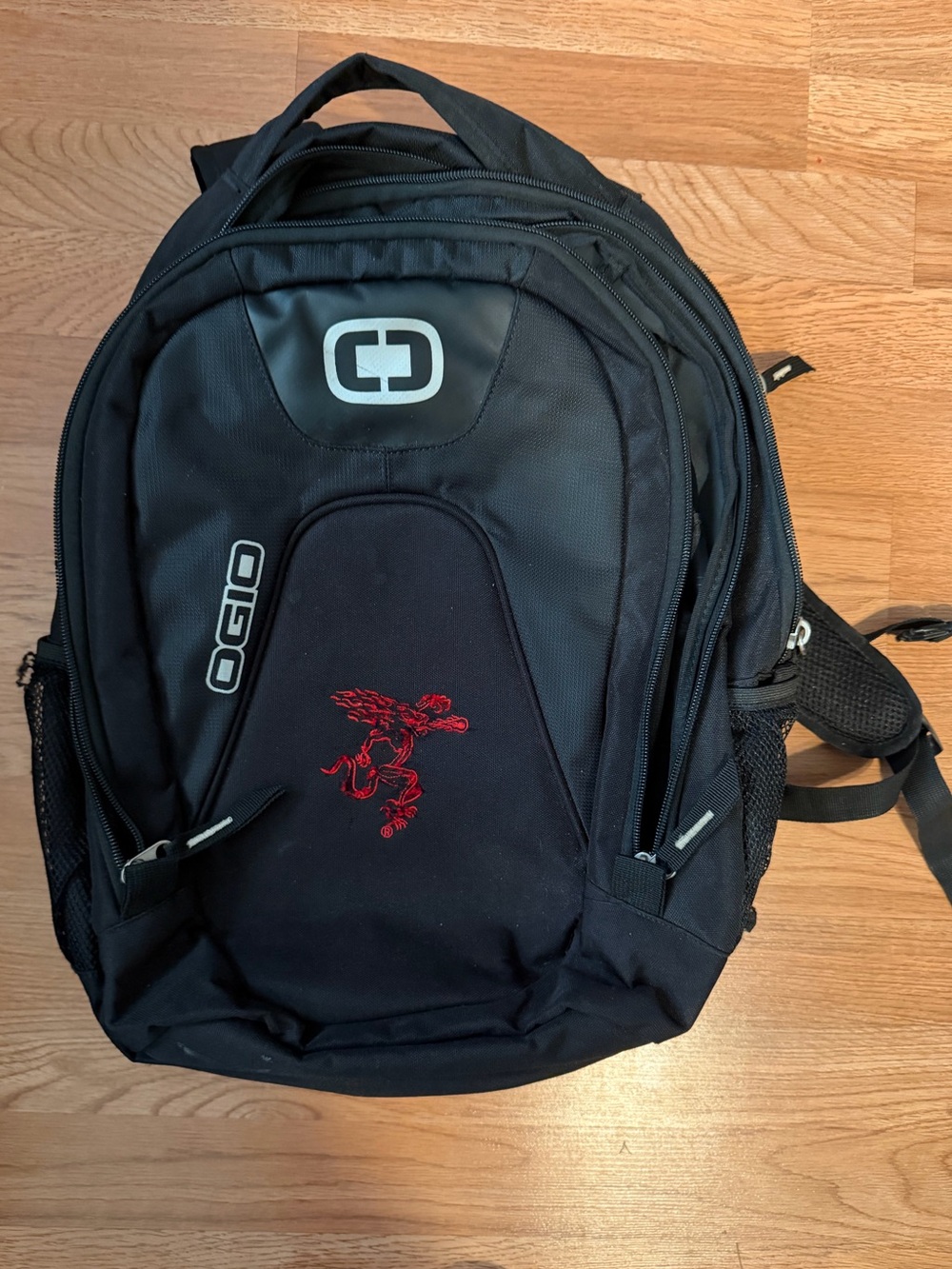 OGIO Black Backpack with Red Embroidered Logo - Men's Commuter Pack